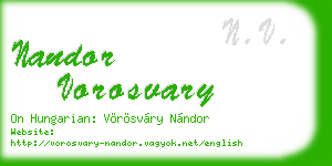 nandor vorosvary business card