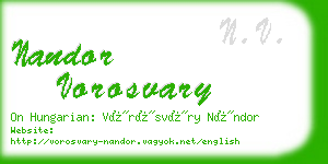 nandor vorosvary business card